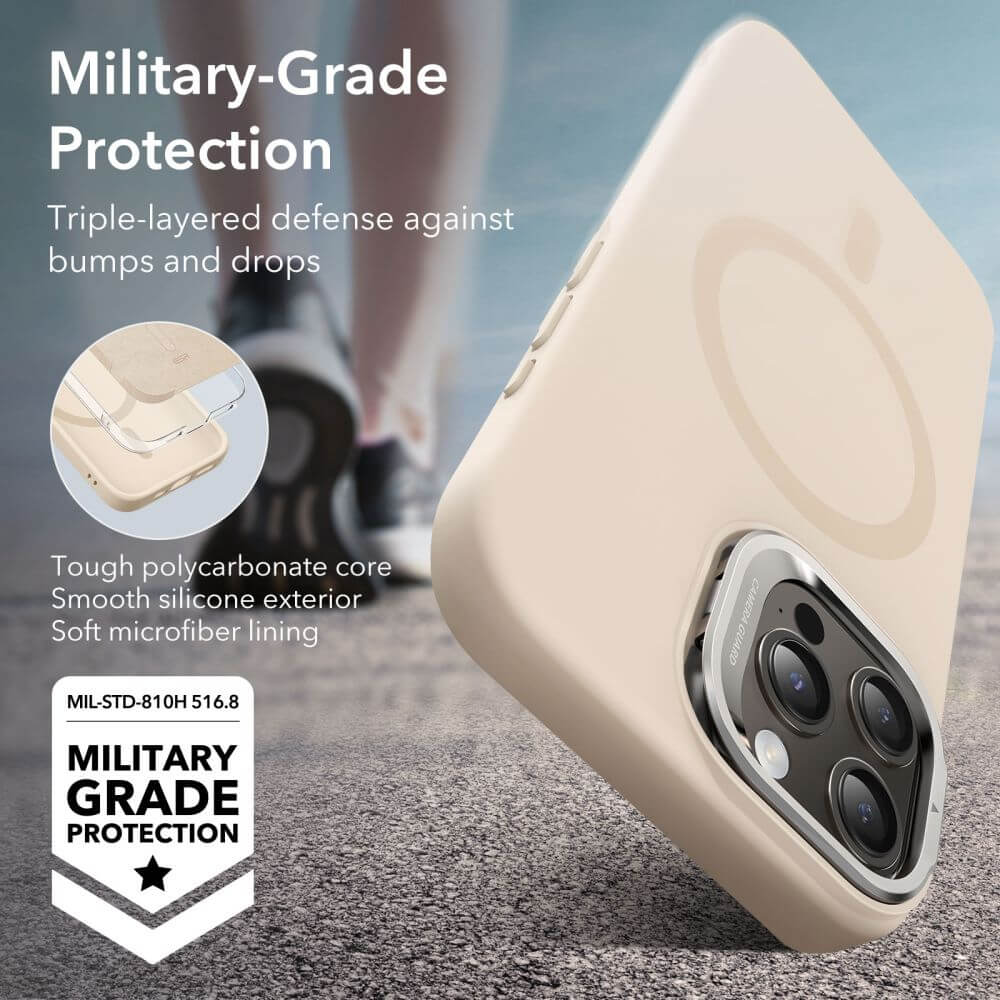 Magsafe Калъф с Поставка за iPhone 15 Pro, ESR Cloud Magnetic KickStand Case, Бежов (8)