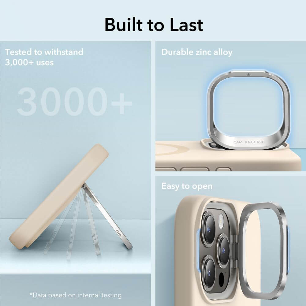 Magsafe Калъф с Поставка за iPhone 15 Pro, ESR Cloud Magnetic KickStand Case, Бежов (5)