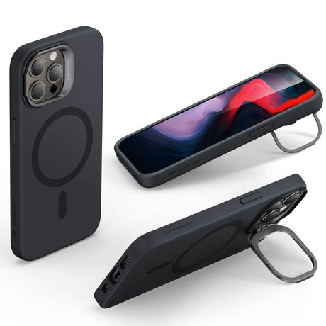 Magsafe Калъф с Поставка за iPhone 15 Pro Max, ESR Cloud Magnetic KickStand Case, Черен (4)