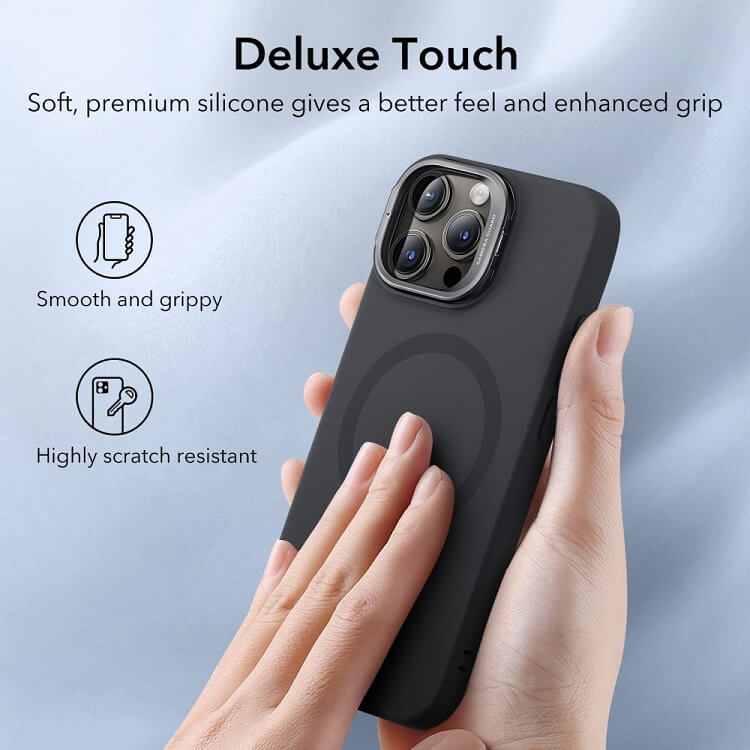 Magsafe Калъф с Поставка за iPhone 15 Pro Max, ESR Cloud Magnetic KickStand Case, Черен (6)