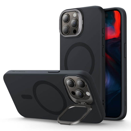 Magsafe Калъф с Поставка за iPhone 15 Pro Max, ESR Cloud Magnetic KickStand Case, Черен