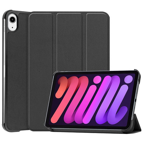 Калъф за iPad Mini 6/7 2024, TriFold Leater Case, Черен