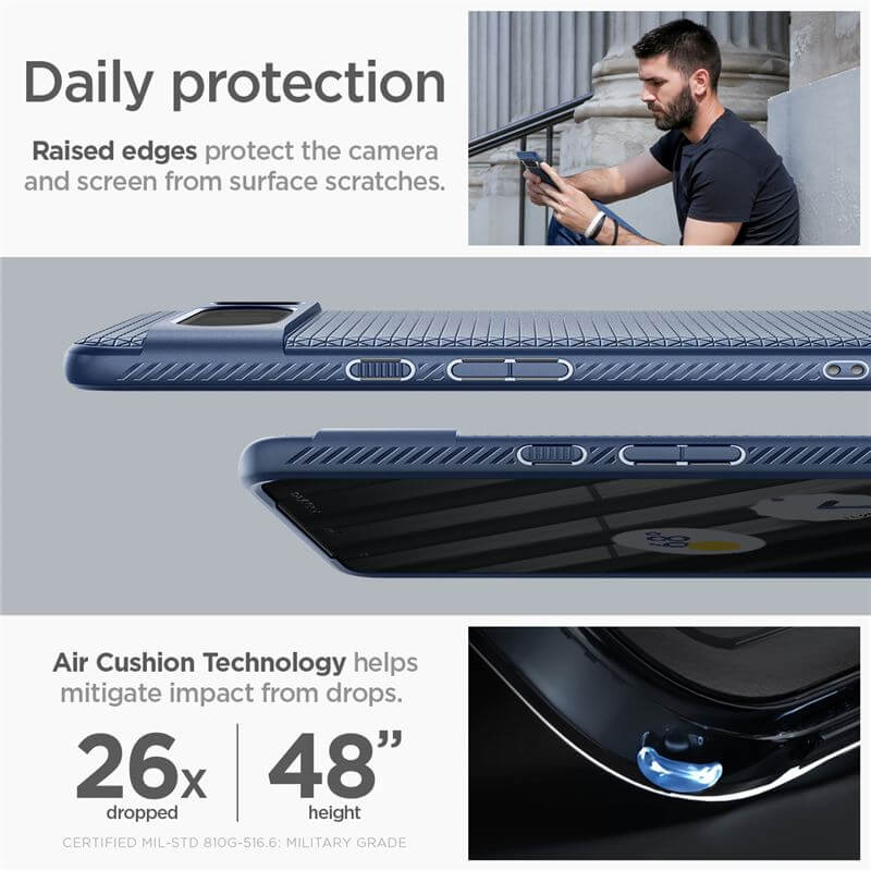 Противоударен Калъф за Google Pixel 8 Pro, Spigen Liquid Air Case, Син (9)