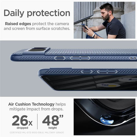 Противоударен Калъф за Google Pixel 8 Pro, Spigen Liquid Air Case, Син (9)
