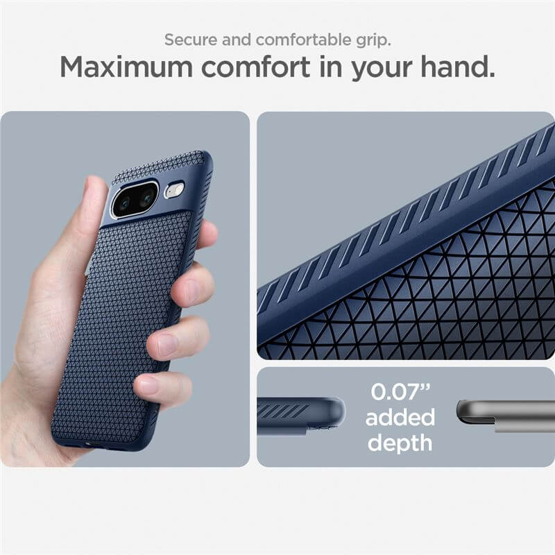 Противоударен Калъф за Google Pixel 8, Spigen Liquid Air Case, Син (8)