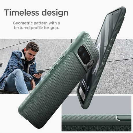 Противоударен Силиконов Калъф за Google Pixel 8 Pro, Spigen Liquid Air Case, Зелен (7)
