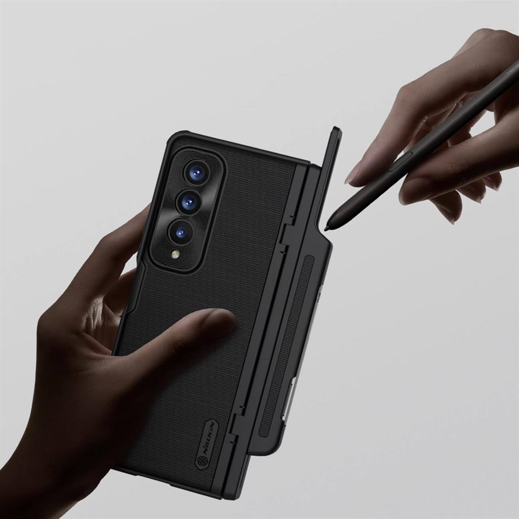 Калъф с S Pen Поставка за Samsung Z Fold 4, Nillkin Super Frosted Shield Armor Case, Черен (7)