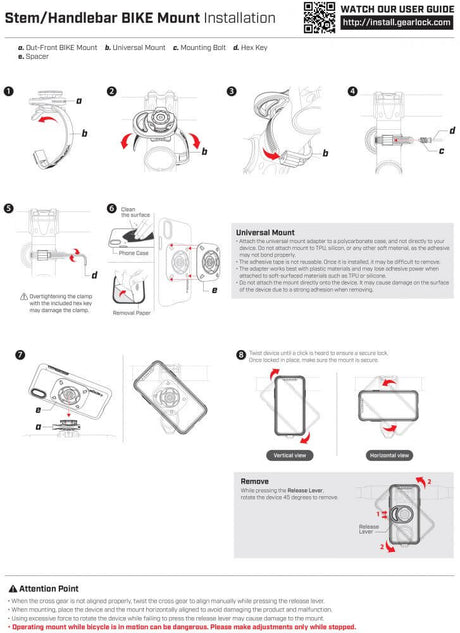 Стойка за Велосипед, Spigen Gearlock MS100 Bike Mount Stem, Черен (8)