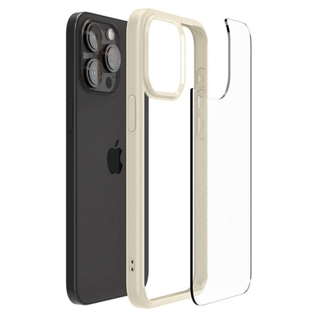 Противоударен Калъф за iPhone 15 Pro, Spigen Ultra Hybrid Case, Бежов (2)