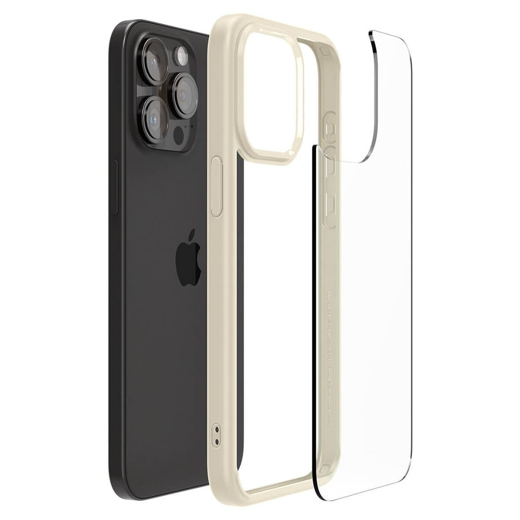 Противоударен Калъф за iPhone 15 Pro Max, Spigen Ultra Hybrid Case, Бежов (2)