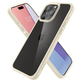 Противоударен Калъф за iPhone 15 Pro Max, Spigen Ultra Hybrid Case, Бежов (5)