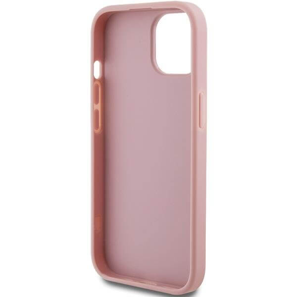 Блестящ Калъф за iPhone 15, Guess Glitter Script Big 4G Case, Розов (7)