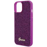 Блестящ Калъф за iPhone 15, Guess Disco Metal Script Case, Лилав (6)