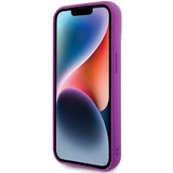 Блестящ Калъф за iPhone 15, Guess Disco Metal Script Case, Лилав (5)