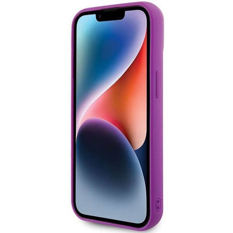 Блестящ Калъф за iPhone 15, Guess Disco Metal Script Case, Лилав (5)