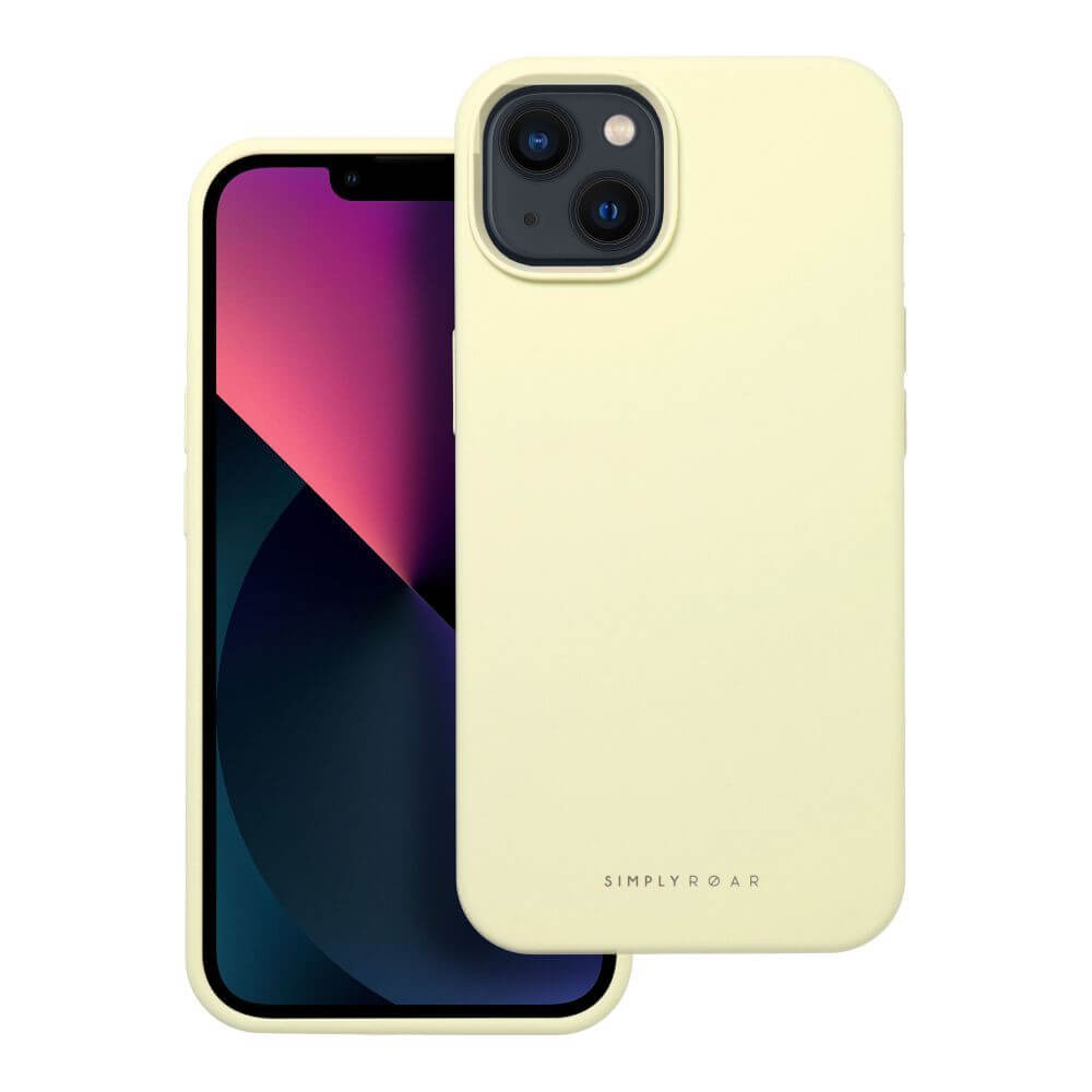 Силиконов Калъф за iPhone 13, Roar Cloud-Skin Case, Жълт