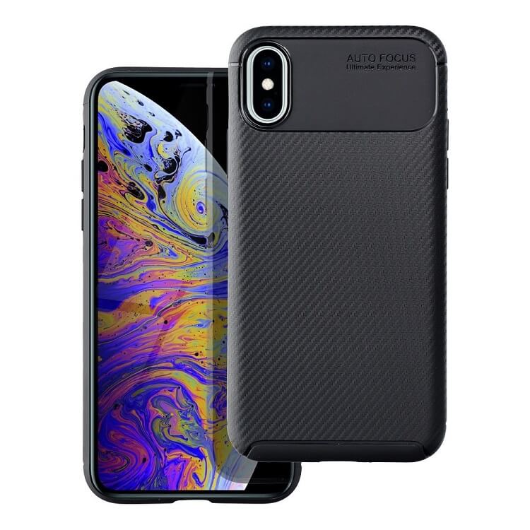 Силиконов Калъф за iPhone XS/X, New Carbon Case, Черен (2)
