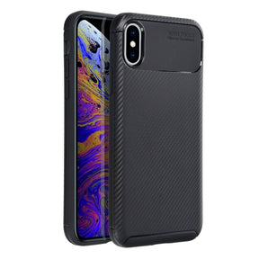 Силиконов Калъф за iPhone XS/X, New Carbon Case, Черен