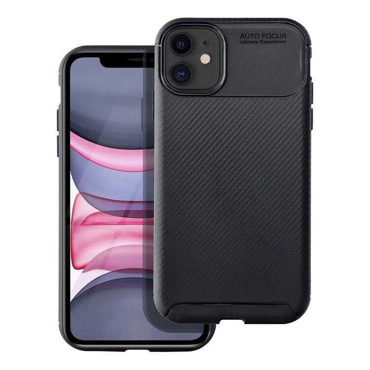 Силиконов Калъф за iPhone 11, New Carbon Case, Черен