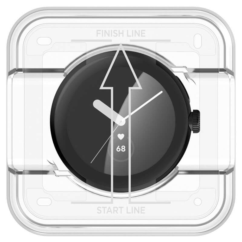 Протектор за Google Pixel Watch, Spigen Film ProFlex EZ Fit Glass 2бр., Черен (4)