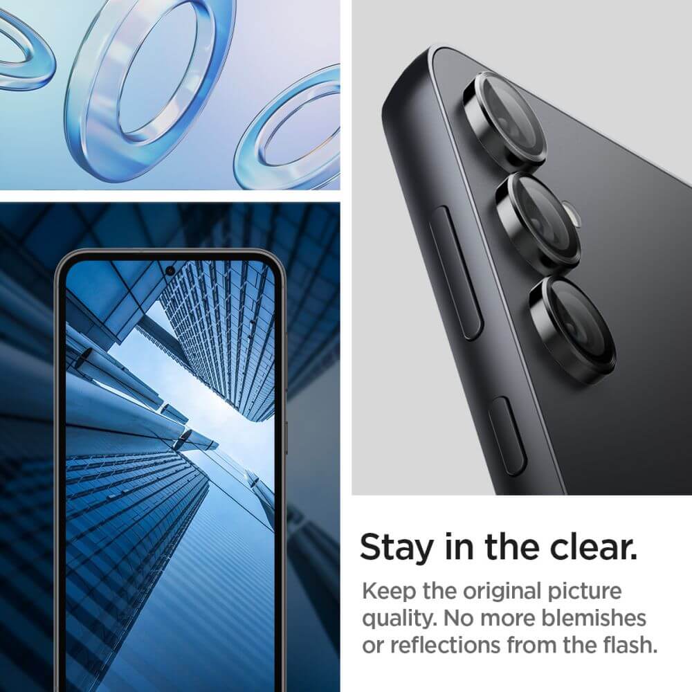 Протектор за Камерата на Samsung S23 FE, Spigen EZ Fit Optik Pro Glass tR 2бр., Черен (6)