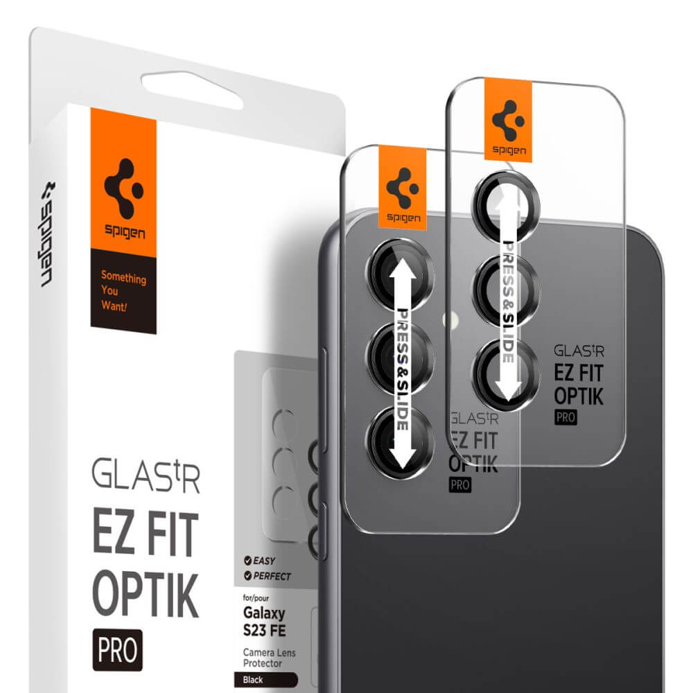 Протектор за Камерата на Samsung S23 FE, Spigen EZ Fit Optik Pro Glass tR 2бр., Черен