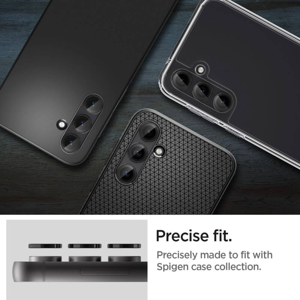 Протектор за Камерата на Samsung S23 FE, Spigen EZ Fit Optik Pro Glass tR 2бр., Черен (7)