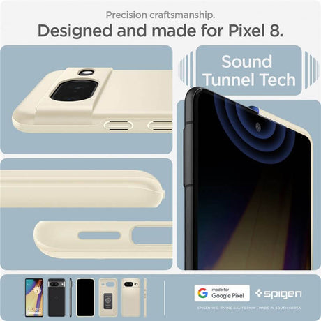 Противоударен Калъф за Google Pixel 8, Spigen Thin Fit Case, Бежов (9)