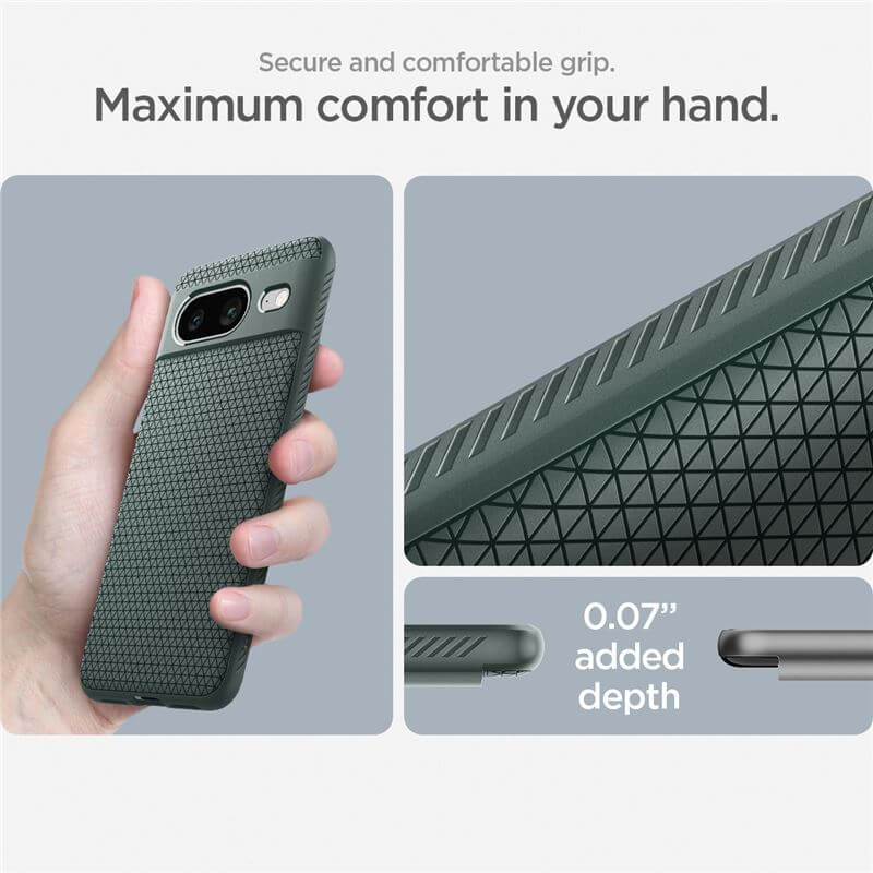 Противоударен Калъф за Google Pixel 8, Spigen Liquid Air Case, Зелен (4)