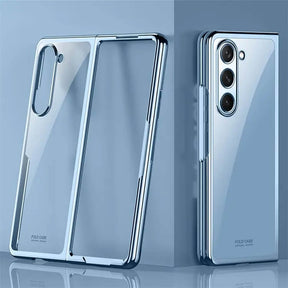 Калъф с Цветна Рамка за Samsung Z Fold 5, Electroplating Case, Син