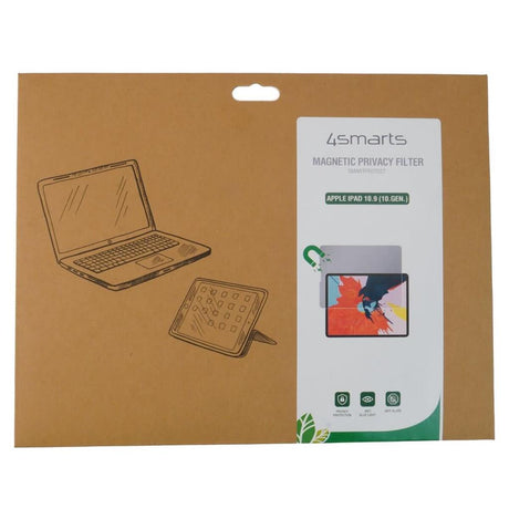 Затъмняващ Стъклен Протектор за iPad 11th 2025 A16/ 10th 2022, 4Smarts Privacy Magnetic Glass, Черен (6)