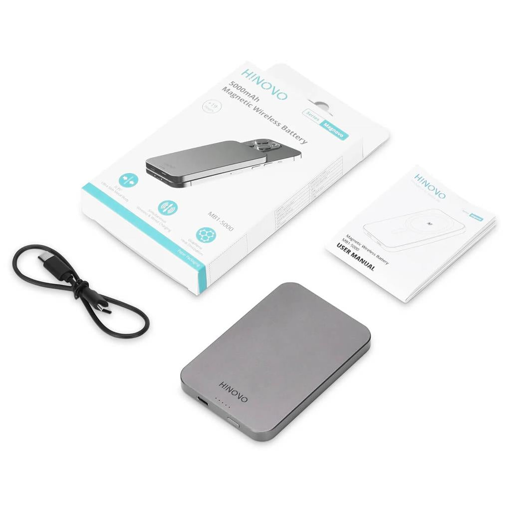 Magsafe Външна Батерия за iPhone, Hinovo MB1-5000, Сив (10)