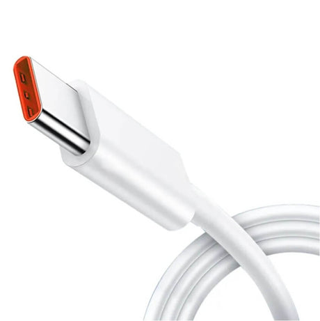 Оригинален USB-C Кабел за Xiaomi с Бързо Зареждане 3A 1m, Бял-Оранжев (Bulk) (3)
