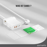 Зарядна Станция, 4Smarts 220v USB-C/A Power Strip Desk GaN 65W, Бял (3)