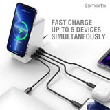 Зарядна Станция, 4Smarts 220v 5in1 Mains Charging Station UltiMag DeskTower, Бял (7)