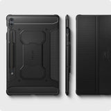 Противоударен Калъф за Samsung Tab S9 FE Plus, Spigen Rugged Armor Pro Case, Черен (8)