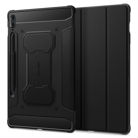 Противоударен Калъф за Samsung Tab S9 FE Plus, Spigen Rugged Armor Pro Case, Черен (2)