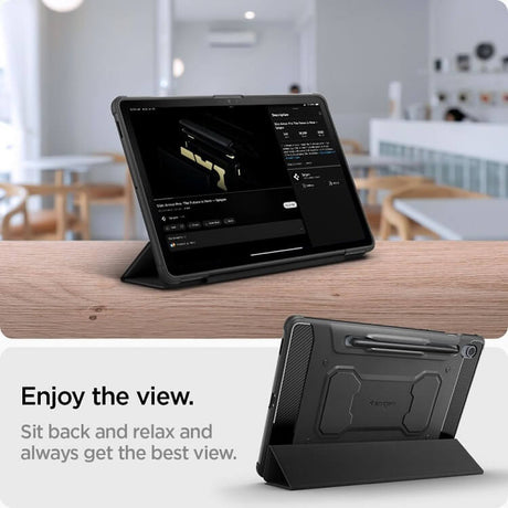 Противоударен Калъф за Samsung Tab S10 Lite/ S9 FE, Spigen Rugged Armor Pro Case, Черен (10)