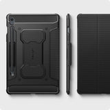 Противоударен Калъф за Samsung Tab S10 Lite/ S9 FE, Spigen Rugged Armor Pro Case, Черен (8)