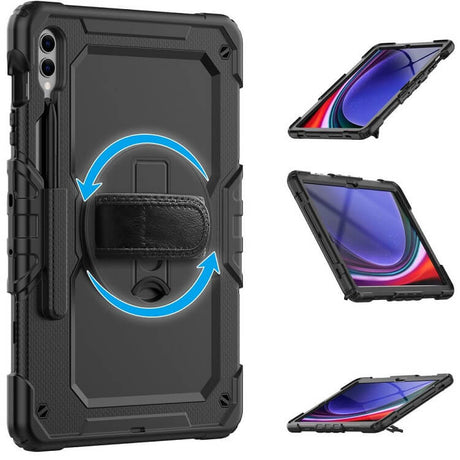 Калъф с Дръжка за Samsung Tab S10 Lite/ S10 FE/ S9 FE/ S9, Tech-Protect Solid360 Case, Черен (4)