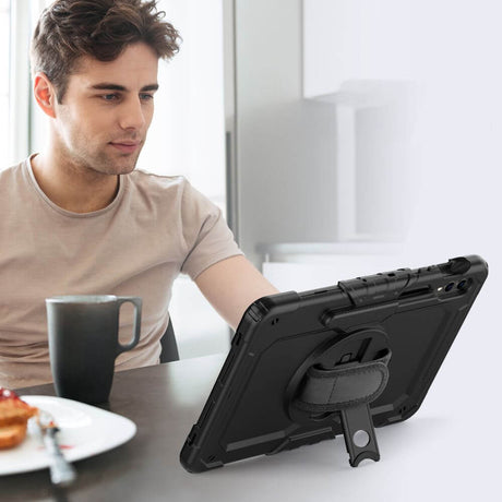 Калъф с Дръжка за Samsung Tab S10 Lite/ S10 FE/ S9 FE/ S9, Tech-Protect Solid360 Case, Черен (8)