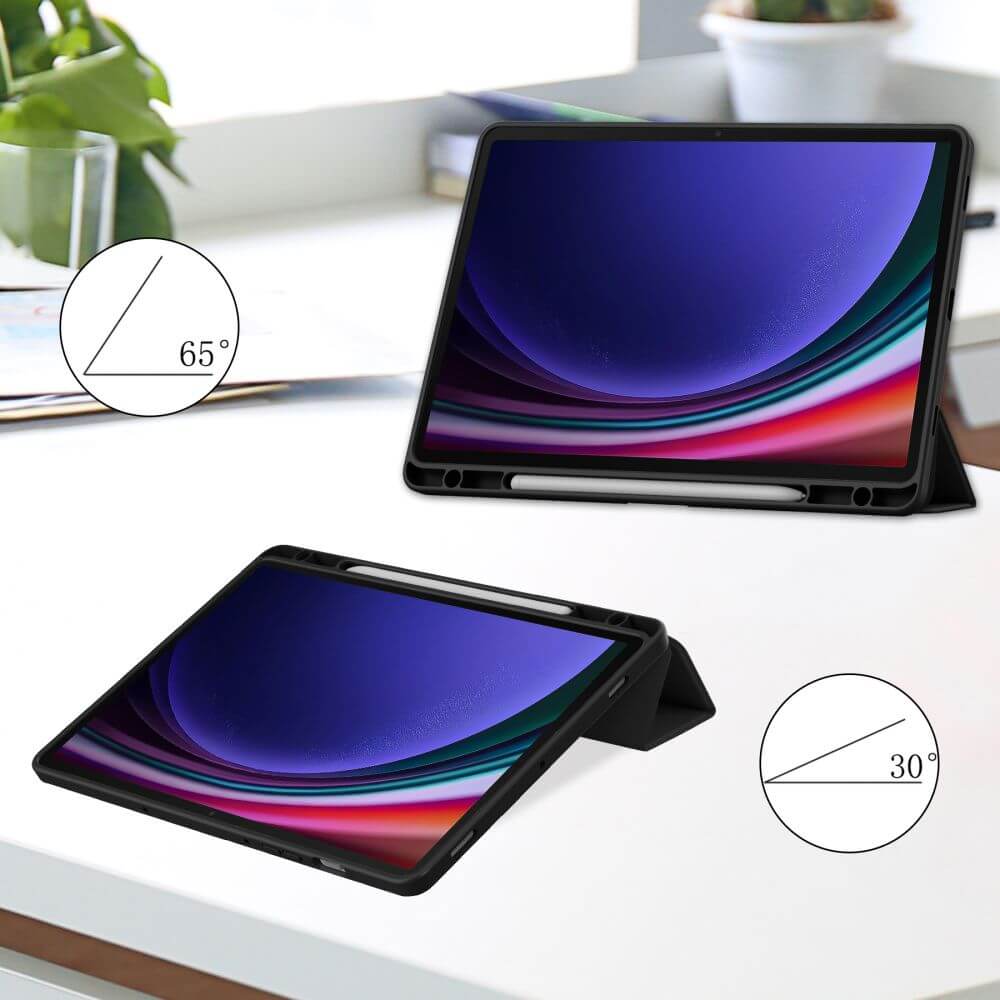 Калъф за Samsung Tab S9 FE, Tech-Protect Trifold Slim Hybrid Case, Черен (2)