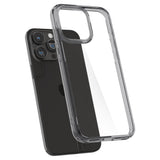Противоударен Калъф за iPhone 15 Pro, Spigen Ultra Hybrid Case, Сив (4)