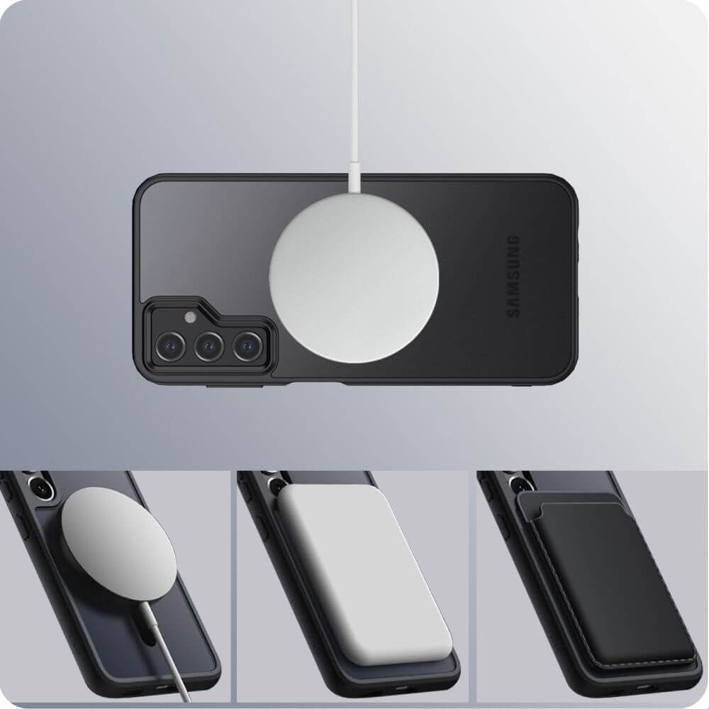 Magsafe Матов Калъф за Samsung S23 FE, Tech-Protect MagMat Hybrid Case, Черен (3)