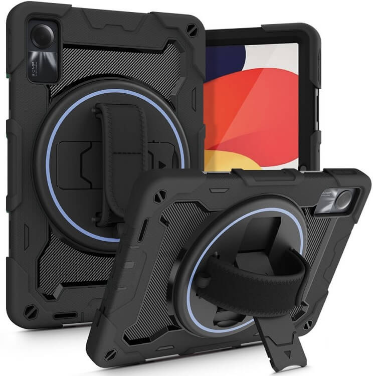 Калъф с Дръжка за Xiaomi Redmi Pad SE 11, Tech-Protect Solid360 Case, Черен