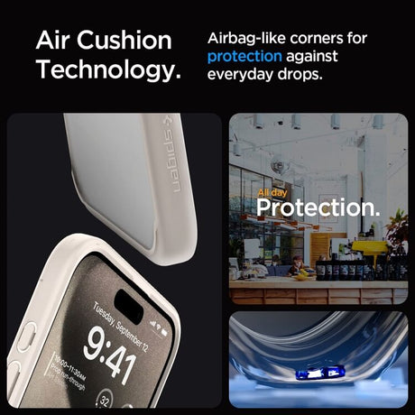 Противоударен Калъф за iPhone 15 Pro, Spigen Ultra Hybrid Case, Титаниев (4)