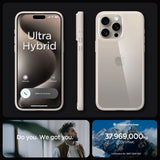 Противоударен Калъф за iPhone 15 Pro, Spigen Ultra Hybrid Case, Титаниев (7)