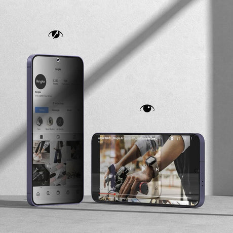 Затъмняващ Протектор за Samsung S24, Ringke Privacy Easy Slide Glass 2бр., Черен (5)