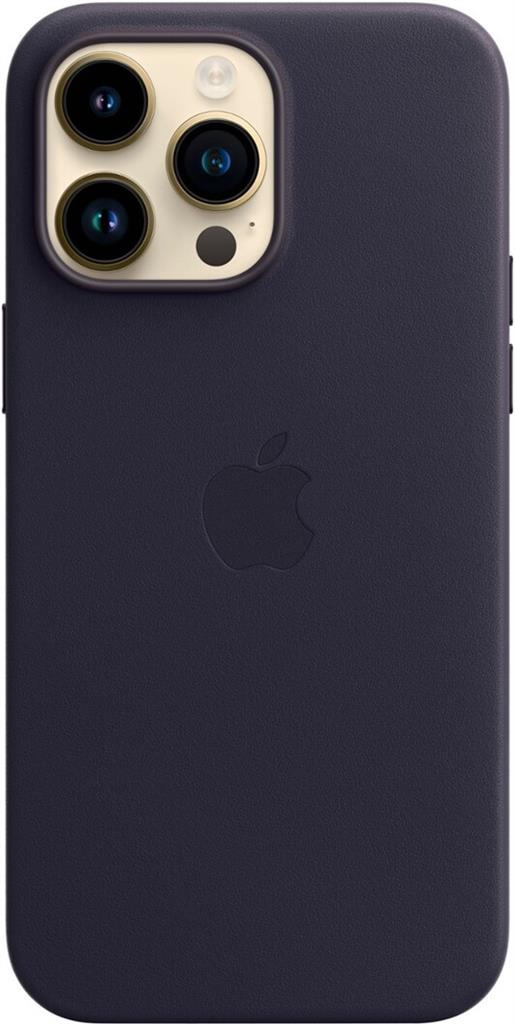 Оригинален Кожен Калъф за iPhone 14 Pro Max, Leather Magsafe Case MPPP3ZM/A, Тъмно Лилав (3)