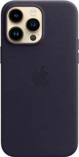 Оригинален Кожен Калъф за iPhone 14 Pro Max, Leather Magsafe Case MPPP3ZM/A, Тъмно Лилав (3)